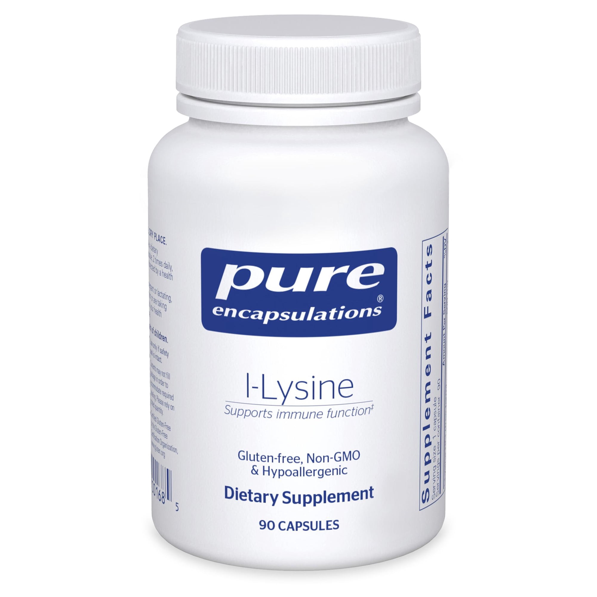 Pure Encapsulations L-Lysine - Essential Amino Acid Supplement for Immune Support & Gum, Lip Health* - With L-Lysine HCl - 90 Capsules