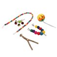 thumbnail image 3 of Swing Chewing Toy, Colorful Rattan Ball Bell Skewer Interesting Hanging Bell Birds Cage Toys  For Chewing For Cockatiel, 3 of 8