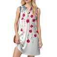thumbnail image 4 of WTOBBY Women's Stylish Printed V-Neck Button Vest Sleeveless Dress with Pocket, Fashion Casual Floral Print for Summer, Comfortable and Lightweight for Outdoor Activities,Multicolor L, 4 of 5
