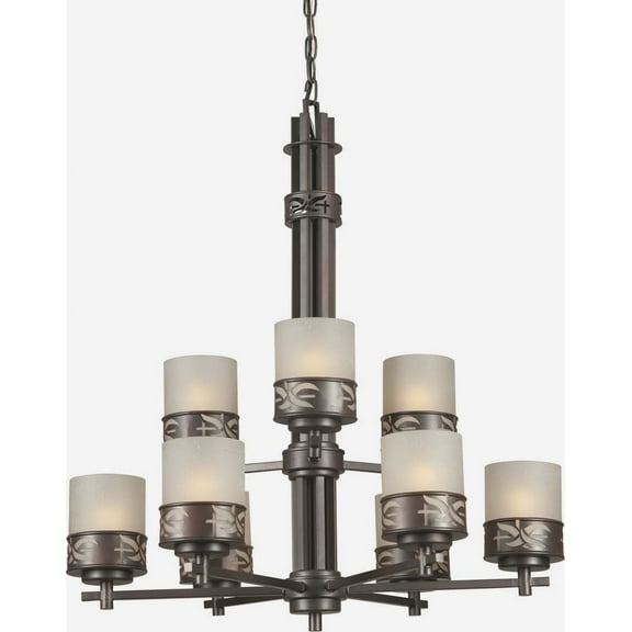 Forte Lighting 2534-09 9 Light 2 Tier Chandelier