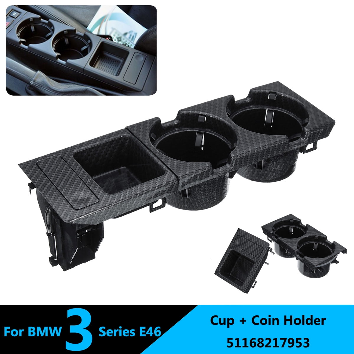 Genuine BMW Front Center Console Drink Cup Holder with Coin BOX E46 3 Series