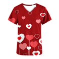 thumbnail image 5 of EQWLJWE Scrub_Tops Women Working Uniforms T-Shirt Print Short Sleeve V-Neck Tops with Pockets, 5 of 5