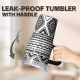 thumbnail image 5 of 20oz Coffee Cup with Lid and Straw, Bohemian Stainless Steel Insulated Travel Tumbler, Double Wall Vacuum, Leakproof Thermal Mug, 5 of 5