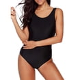 thumbnail image 2 of One Piece Swimsuits for Women Modest Bathing Suits Criss Cross Back Water Aerobics Swimwear Black M, 2 of 5