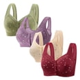 thumbnail image 1 of LOVZFMLL Bras for Women 4pc Woman's Comfortable Lace Breathable Bra Underwear No Rims Green XL, 1 of 3