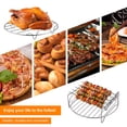 thumbnail image 4 of Hyasfey 2Pcs Air Fryer Rack for Air Fryer Oven Stainless Steel Double Layer Wire Rack with Skewer Multi-purpose Baking Rack for Chicken Fish Vegetables Steam Rack, 4 of 7