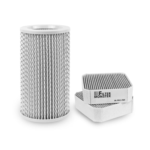 Filter-Monster – Replacement Filter with 2 Coconut Carbon Pre-Filters, Set of 3 – Compatible with Molekule PECO for Molekule Air Purifier