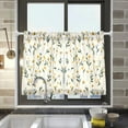 thumbnail image 5 of joogoo Daisy Floral Curtains Sets Half Window Cafe Farmhouse Tier 2 Panels Short Curtain Rod Pocket 27"W x 24"L, 5 of 7