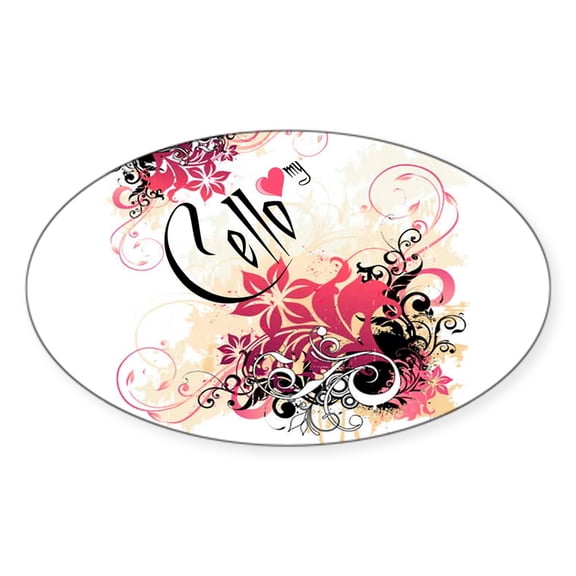 CafePress - Heart My Cello Oval Sticker - Sticker (Oval)