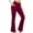 Wine Red, variant on XFLWAM Yoga Pants for Women Casual V Crossover High Waist Butt Lifting Pants Wide Leg Flare Bootcut Leggings with Pockets Light Blue S