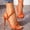 Orange, variant on Women's Strappy Open Toe Stiletto Heel Sandals, Adjustable Ankle Strap High Heels, Glam Summer Shoes for Party, Wedding, Date Night Black 37