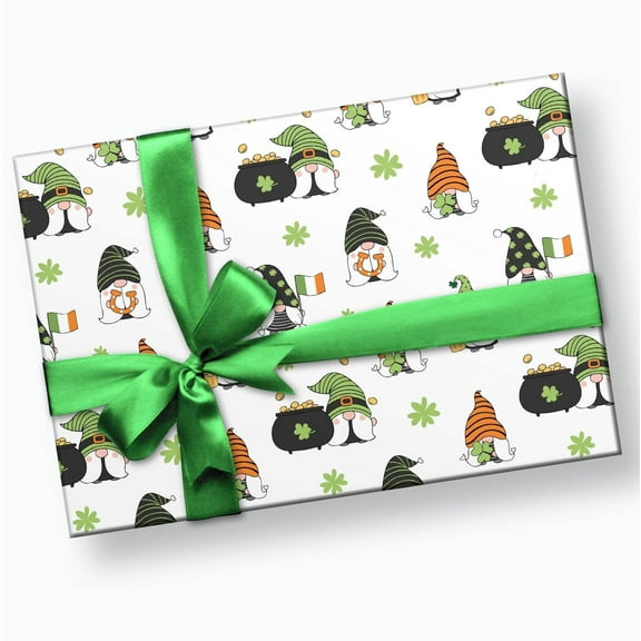St. Patrick's Day Gnome Gift Wrap Paper