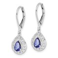 thumbnail image 2 of Primal Silver Sterling Silver Rhodium-plated Tanzanite Lever Back Earrings, 2 of 4