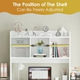 thumbnail image 3 of HomGarden 37-in Desktop Bookshelf 2-Tier Desktop Display Rack Desk Organizer Shelf for Storage Home Office Dorm, White, 3 of 10