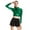 Green, variant on Metallic Neck Turtleneck Long Sleeve Crop Top