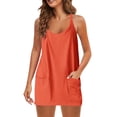 thumbnail image 2 of Yubnlvae Robe-Combinaison Athlétique pour Femmes - Tenues d'Entraînement Sans Manches (Shorts Intégrés, Tenue de Vacances et de Gym) Rouge 3 L, 2 of 8