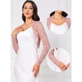 thumbnail image 2 of DARING DIVA Women's Floral Bolero Shrug Long Sleeve Sheer Cropped Lace Cardigan XL Pink, 2 of 6