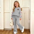 thumbnail image 6 of CYRBOKO Girls Long Sleeve Top and Flared Pants Sets, Stretchy Casual 2-Piece Pullover Kids Outfit Set Gray Size 10-12 T, 6 of 8