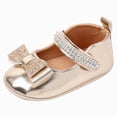 thumbnail image 3 of KPOPLK Baby Girls' Flats Bowknot Non-Slip Toddler Girls Dress Shoes Princess Wedding Shoes Ballet Flats for Girls Size 4,Gold, 3 of 8