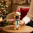 thumbnail image 5 of German Shepherd Christmas Figurine with Santa Hat and Gift Box, Multicolor, 5 of 7
