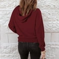 thumbnail image 7 of Women Blouses Womens Zip Sweatshirt Short Sleeve Sweater Women Came Hoodie Quarter Zip Sweater Workout Athletic Pullover Hoodie Women's up Oversized Workout Sweatshirt round Oversized Wine M, 7 of 7