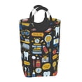 thumbnail image 2 of KLL Teeth Laundry Hamper,Large Canvas Fabric Lightweight Storage Basket Toy Organizer Dirty Clothes Collapsible Waterproof, 2 of 6