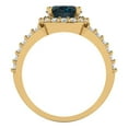 thumbnail image 4 of 2.78ct oval cut natural london blue topaz 18k yellow gold halo Bridal Wedding Engagement Promise Anniversary Ring for Women size 7, 4 of 7
