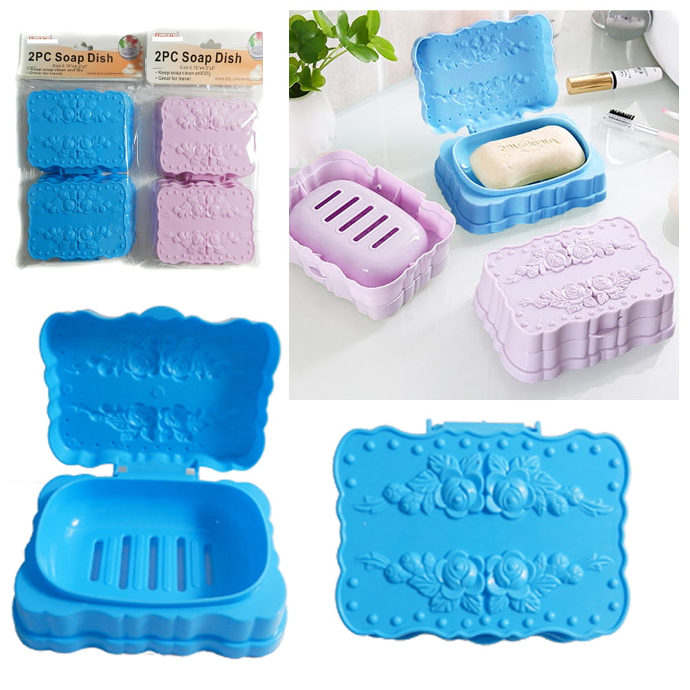 Drain Soap Box Portable Soap Dishes Bathroom Soap Tray Holder Storage Soap Case 