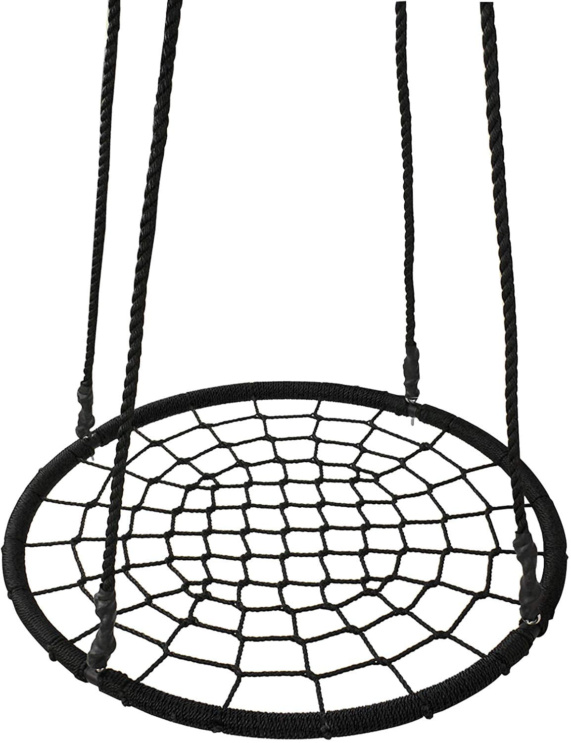 40'' Spider  Tree Swing Net Swing Platform Rope Swing 71" Detachable Nylon Rope Swivel, Max