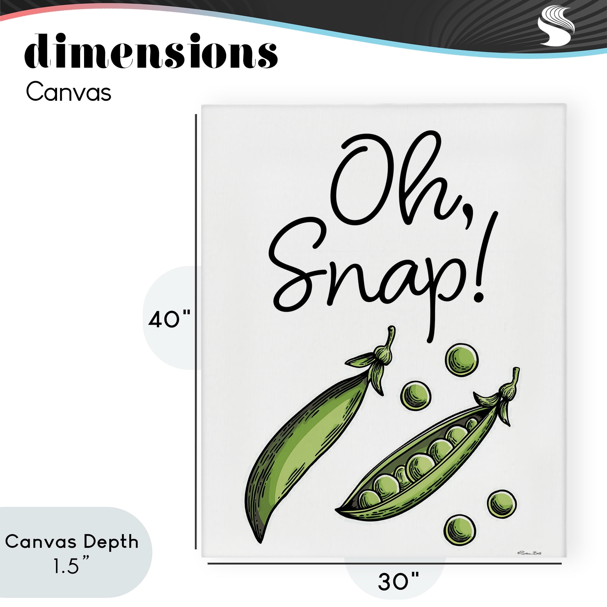 Stupell Industries Oh Snap Peas Canvas Wall Art, design by Susan Ball