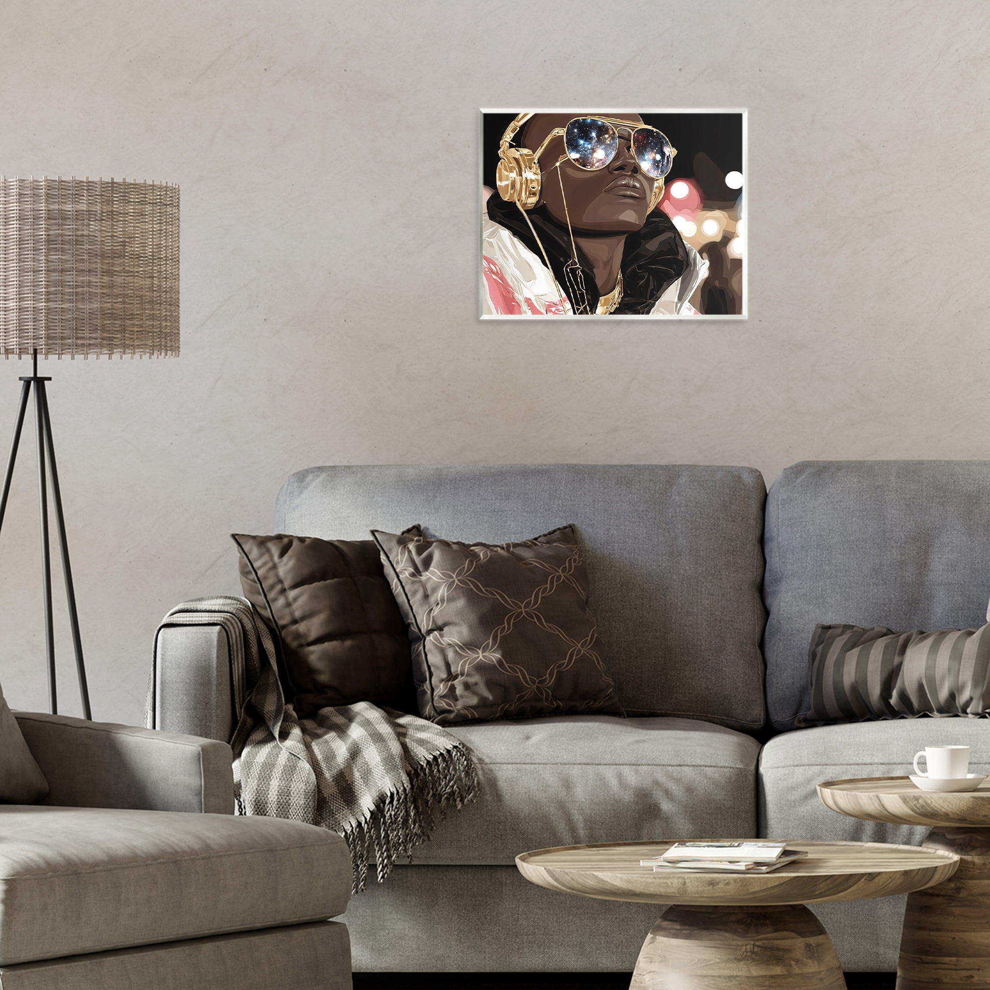 Stupell Industries Starry Eyed Shades with Headphones Wall Plaque Art, design by Franklyn Gregory