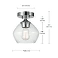 thumbnail image 5 of Globe Electric 1-Light Chrome Indoor Semi-Flush Mount Ceiling Light with Glass Shade, 5 of 5