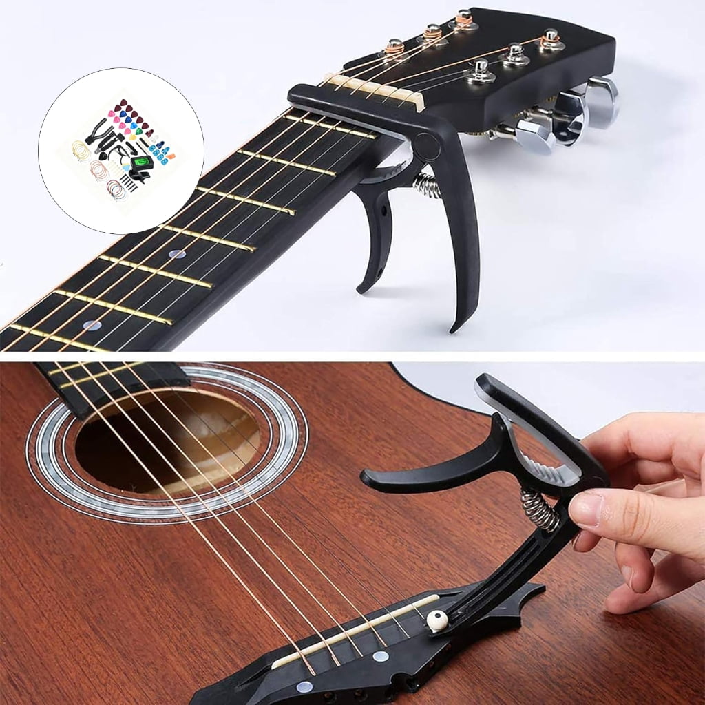Zeiwohndc Guitar Tools Set Guitar Accessories Pack Including Guitar Picks, Capo, Strings