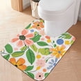 thumbnail image 2 of Yayeee Bath Rugs for Bathroom Floor Set of 2 Non Slip Fluffy Soft Absorbent Mat, Retro Pink Floral, 2 of 7