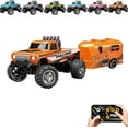 thumbnail image 1 of RipRush Mini Monster 1:64 Off-Road LED Alloy Racer, 2.4GHz Off-Road Remote Control Car, New Rechargeable Alloy Shell Mini RC Cars with Lights and Trailer, 1 of 7