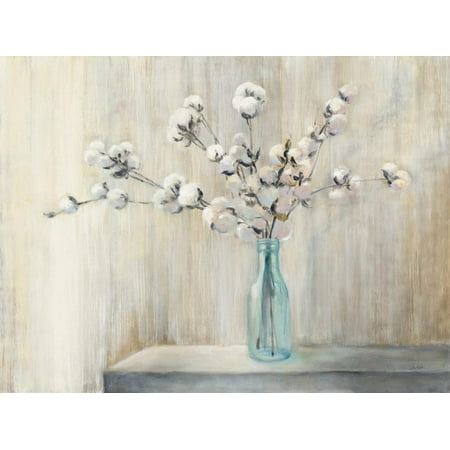 Cotton Bouquet Farmhouse Style Botanical Still Life Print Wall Art By Julia Purinton