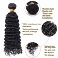 thumbnail image 2 of Benehair Deep Wave Brazilian Virgin Human Hair Extensions Hair Weave Weft Black Women 10"-30" 4 Bundles 400G 8A, 2 of 10