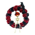 thumbnail image 1 of Liquidation! Couronne d'Halloween Roses Rouges Ambiance Effrayante Décorations de Corbeau Accessoires de Mise en Scène Couronne, Noir, 1 of 9