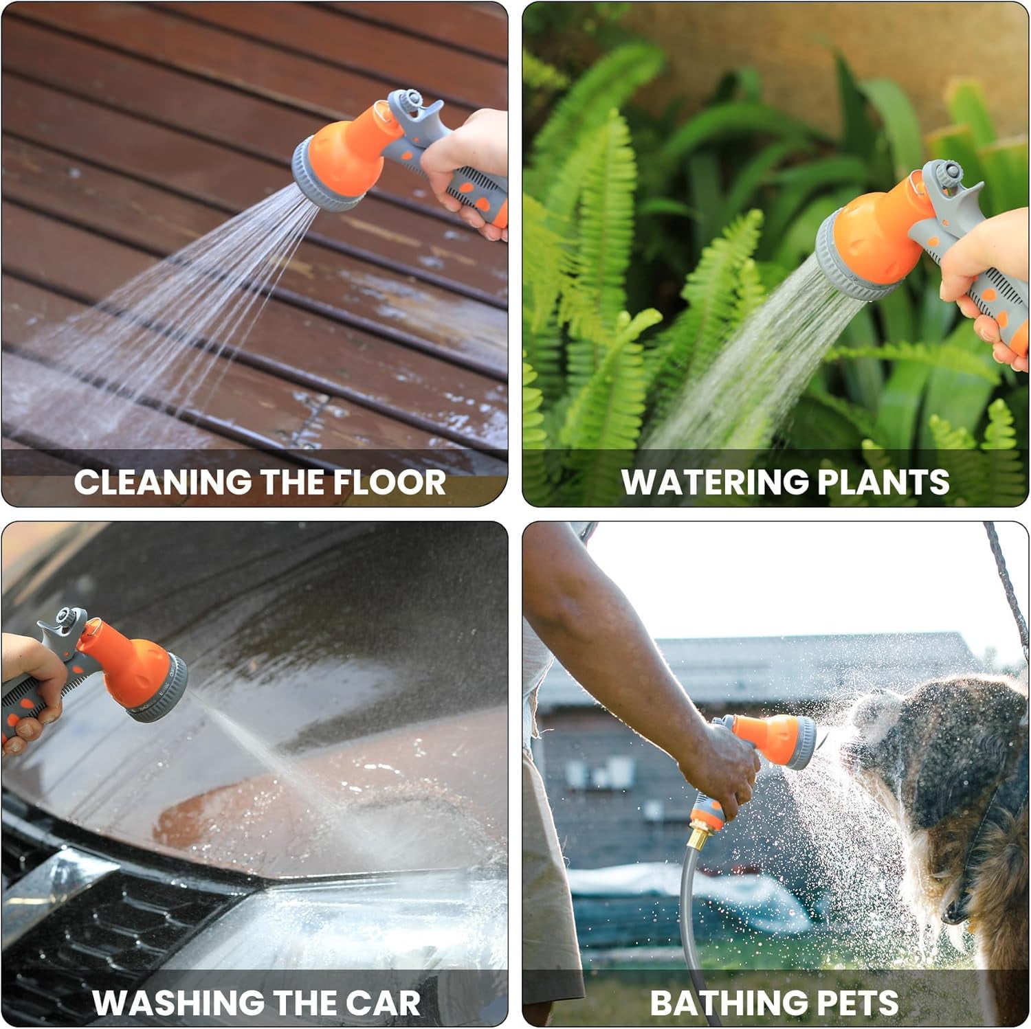 Retractable Garden Hose Reel, 5/8 In x 65 Ft With 9 Function Sprayer Nozzle, Any Length Lock, Automatic Rewind and Slow Return System, Wall Mounted and 180 Deg Swivel Bracket