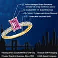 thumbnail image 2 of Gem Stone King 14K Two Tone Gold Pink Moissanite and Lab Grown Diamond Engagement Ring for Women | 1.72 Cttw | Octagon 7X5MM | Gemstone Birthstone | Size 6, 2 of 6