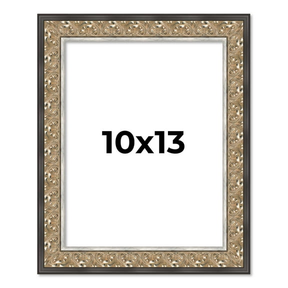 10x13 Frame Silver Real Wood Picture Frame Width 1.75 Inches | Interior Frame Depth 0.5 Inches |