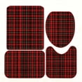 thumbnail image 2 of Christmas Bathroom Decor Set with Waterproof Polyester Shower Curtain, Bath Mat, U-Shaped Toilet Rug, and Seat Cover in Red Plaid, 2 of 8