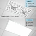 thumbnail image 3 of 1 Pack Black and Fluorescent Light Covers for Ceiling Lights White Frame Butterfly Sun Moon Magnetic Ceiling Light Covers Overhead Light Filters for Office Classroom Home, 3 of 9