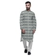 thumbnail image 1 of Atasi Printed Designer Rayon Button Down Casual Kurta With Pajama For Men, 1 of 4