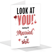 Witty Yeti 5" x 7" Hilarious Wedding or Engagement Greeting Card With Envelope, 1 Pack