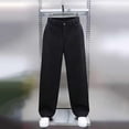 thumbnail image 5 of PNTUTB Men's Solid Color Elastic Waist Button Fly Zipper Casual Comfortable Straight Leg Pants with Pockets, 5 of 6
