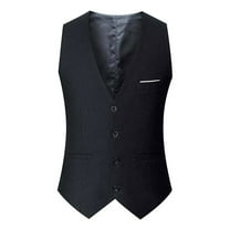 Bcfgryg Mens Solid Color Wedding Dress Vest Mens Coat British Leisure Slim Stage Features: Men's Vest