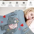 thumbnail image 3 of Orinice Blue Cute Elephants Sherpa Fleece Throw Blanket for Couch Bed, Soft Cozy Animal Print Flannel Blanket Warm Lightweight Fuzzy Plush Blanket Gifts for Kids Adults  50x60in, 3 of 6