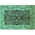 thumbnail image 1 of Ahgly Company Machine Washable Indoor Rectangle Oriental Turquoise Blue Traditional Area Rugs, 8' x 12', 1 of 4