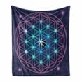 thumbnail image 1 of Mandala Soft Flannel Fleece Throw Blanket, Flower of Life Design on Dark Toned Background with Ombre Effect, Cozy Plush for Indoor and Outdoor Use, 50" x 70", Pale Blue Violet Indigo, by Ambesonne, 1 of 6